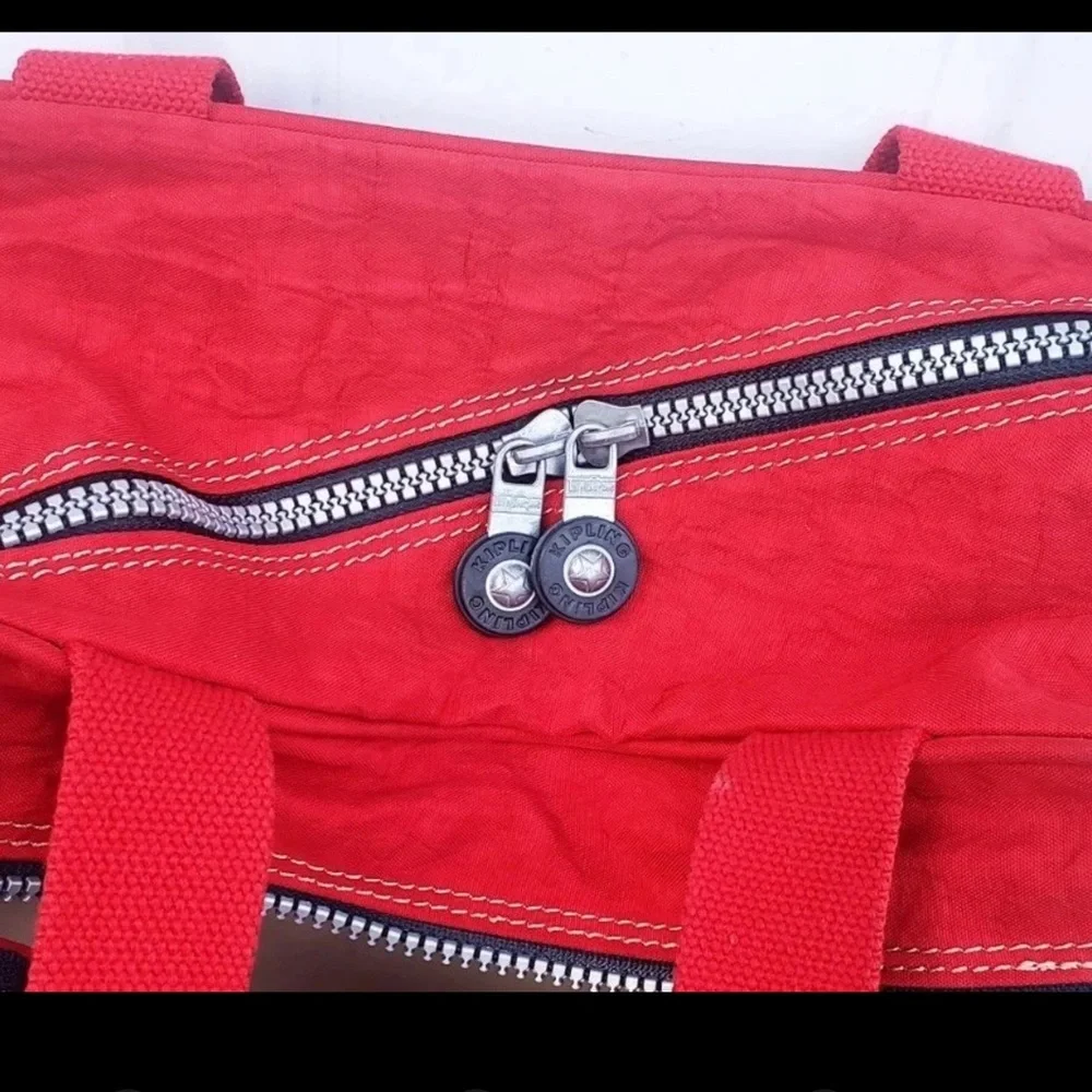 Kipling Vintage Private Transport Weekend Travel Messenger Bag - Red - Picture 10 of 14